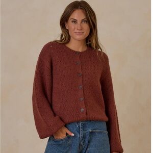 Rylee + Cru, “Cheyanne” Cardigan in Brick, Medium